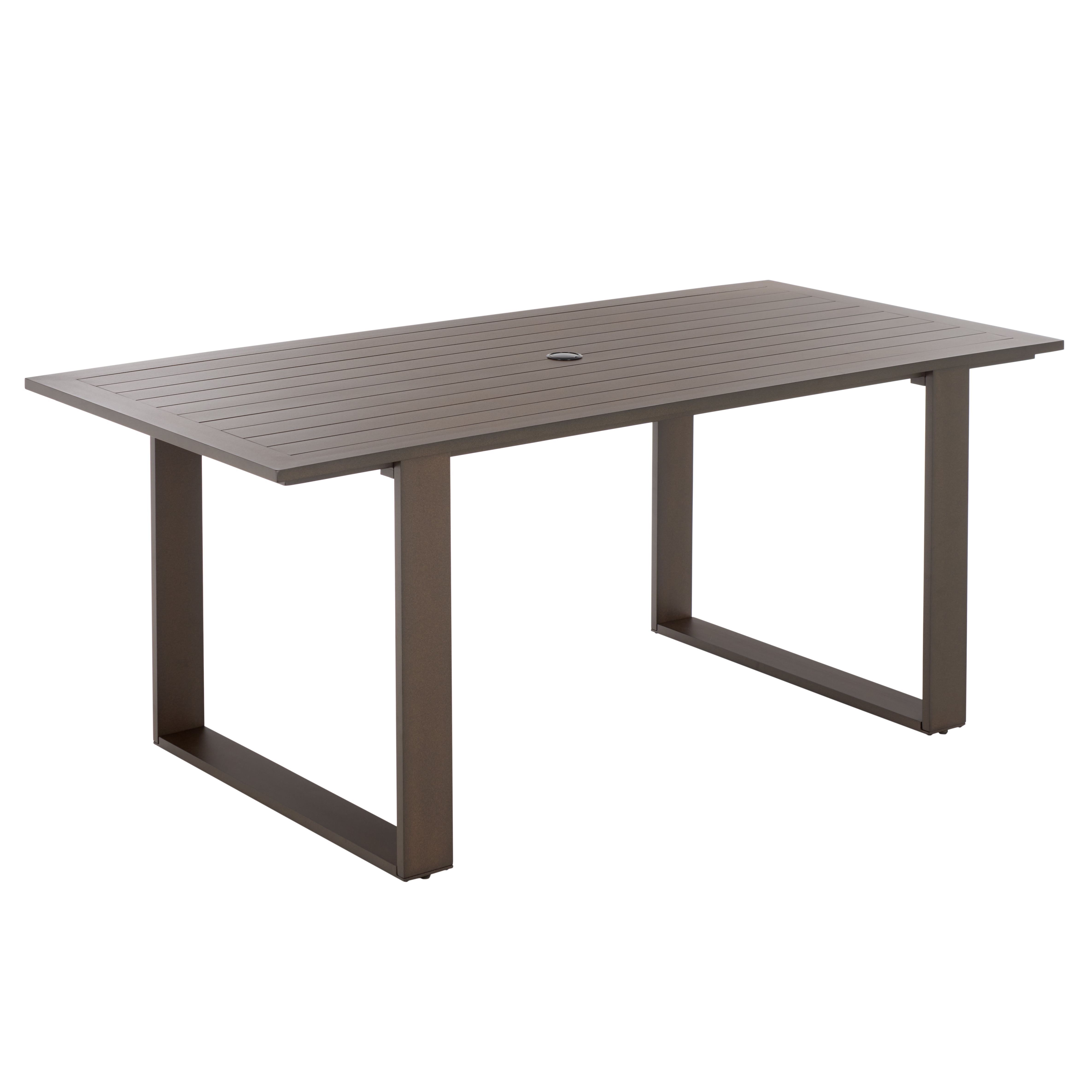 Safavieh Fash Modern Aluminum Sleg Leg Outdoor Dining Table, Brown