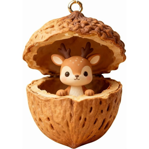 Adornos de Bellotas de Animales Del Bosque, Adornos Navideños de Bosque 2D, Decoración de Animales 2026, Adorno Navideño de Bosques, Colgante para Árbol de Navidad para Decoración Del Hogar.