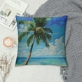 thumbnail image 2 of PRATYUS Beach Seaside Palm Tree Blue Sea and Sky Decoration Home Decorative Throw Pillow Case Cushion Cover for Sofa Couch 18x18in, 2 of 5