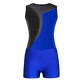 thumbnail image 2 of SiiRoh Girls Sleeveless Gymnastics Ballet Dance Leotard Tumbling Biketard with Active Shorts Royal Blue 6, 2 of 7