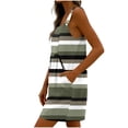 thumbnail image 6 of Feancey Casual Overalls Shorts for Women Sleeveless Striped Short Jumpsuits Button Adjustable Strap Beach Rompers with Pockets Army Green XXL, 6 of 8