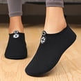 thumbnail image 5 of CIENVNSTG Unisex Honeycomb Textured Decorative Buckle Barefoot Water Shoes Quick‑Dry Non‑Slip Translucent Sole Aqua Socks Slip‑On Breathable Footwear for Beach Swim Surf Black 38, 5 of 8