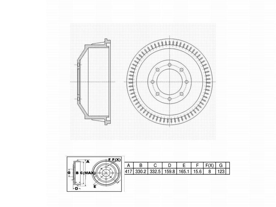 Winstop Brake Drum, Rear WS236597, Chevrolet C3500 2000-1992