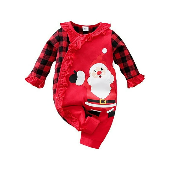 CUZIBR Baby Girl Boy Christmas Outfits Baby Romper Long Sleeve Jumpsuit Oneise Xmas Clothes Fashionable Dailywear For Toddler