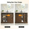 thumbnail image 4 of 36 Inch Bathroom Vanity with Sink Combo, Farmhouse Single Sink Cabinet, Freestanding Modern Bathroom Storage Vanity Cabinet w/Sliding Barn Door, 4 Drawers & Adjustable Shelves (Rusty Brown), 4 of 7