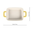 Ceramic Rounded Edge COMPUKAS Ceramic Baking Tray Yellow Round Edges Oven Safe Kitchen ...