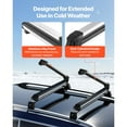 thumbnail image 6 of KFFKFF Ski & Snowboard Roof Rack, Holds 6 Skis or 4 Snowboards, 2 Aluminum Car Roof Holders with Lock & Rubber Padding, Compatible with Most Slotted Crossbars, 6 of 9