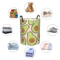 thumbnail image 6 of Fotbe Laundry Hamper With Durable Leather Laundry Basket Cute Avocado Thickened Waterproof Round Collapsible Laundry Hamper, Dirty Clothes Laundry Basket, 6 of 8