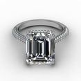 thumbnail image 2 of HeartsAndYou 3.2ct Emerald Cut Moissanite Accents Solitaire Proposal Ring 18k White Gold over Silver, 2 of 8