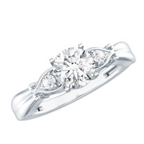 Rosec Jewels 1 Carat Lab Diamond Promise Engagement Ring - EF-VS Quality - Gift For Women, 14K White Gold, US 10.50