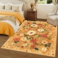 thumbnail image 5 of DUKINO 8x10 Area Rug, Floral Rugs for Living Room, Lightweight Non Slip Washable Rug, Indoor Low Pile & Non-Shedding Boho Design Rugs for Bedroom, Living Room, Dining Room, Orange, 5 of 9