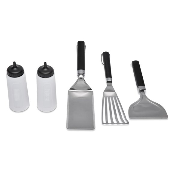 Juego de herramientas Weber Griddle Essential de 5 piezas con botellas