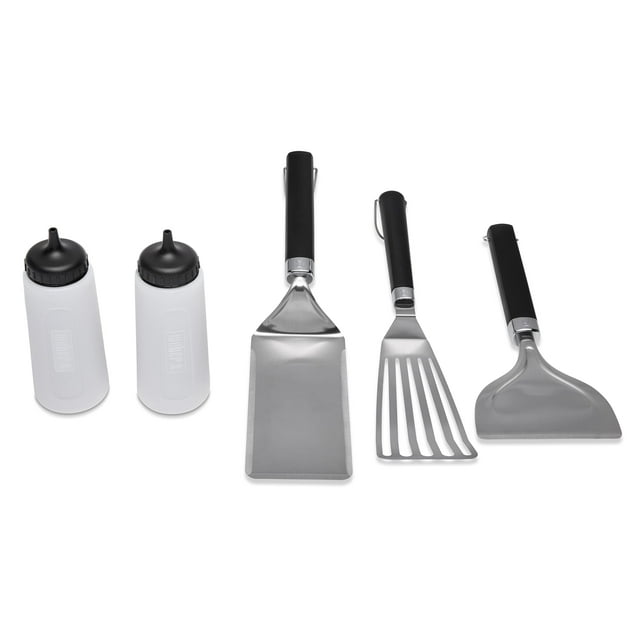 Juego de herramientas Weber Griddle Essential de 5 piezas con botellas