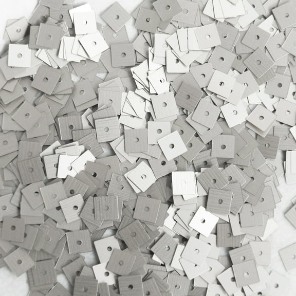 Silver Square Sequins 6mm Matte Silk Frost Made in USA