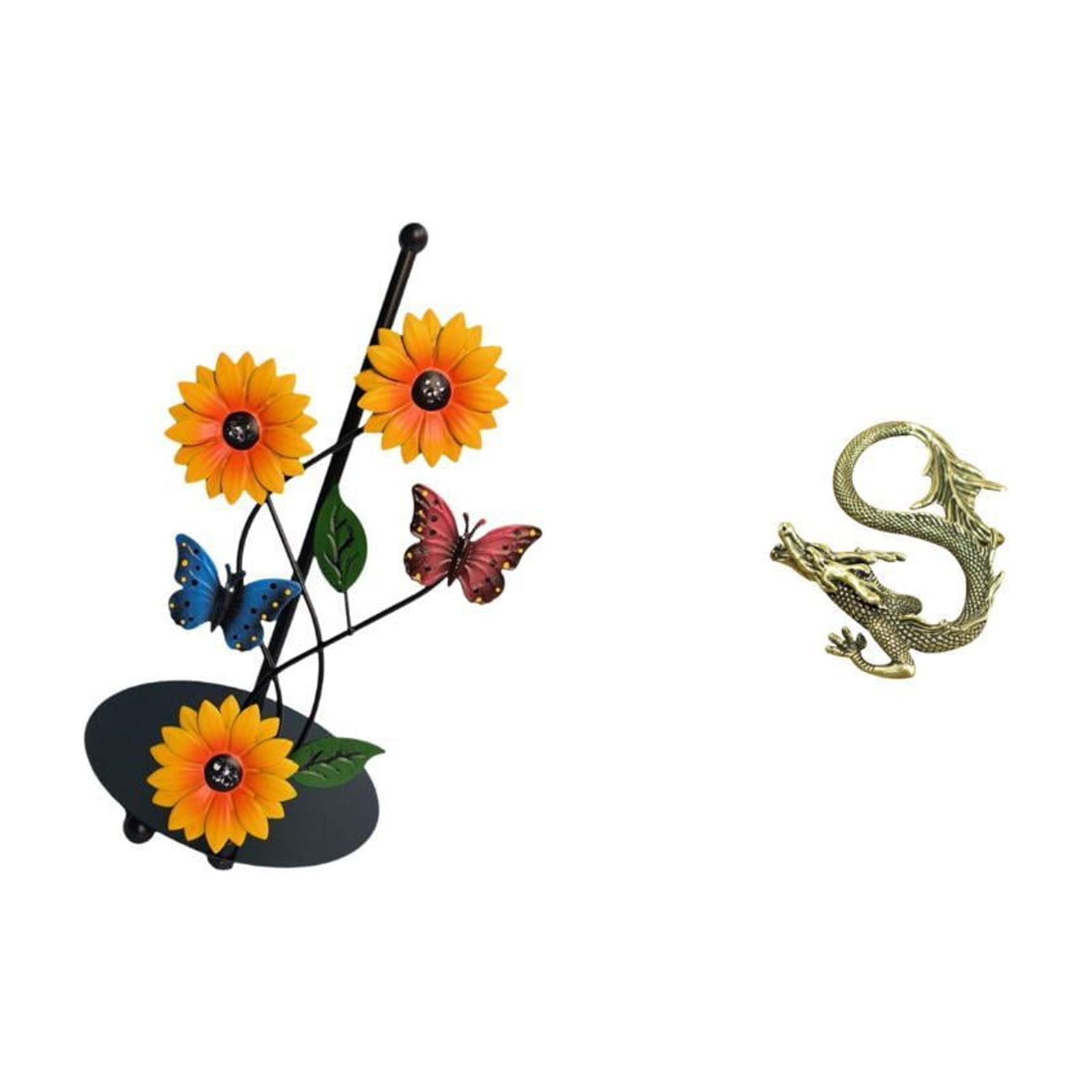 Fiocias Toilet Paper Holder Paper Towel Holder Countertop Kitchen Roll Holders Standing Chinese Sculpture Brass Iron Lightweight Removable Stable Suitable for