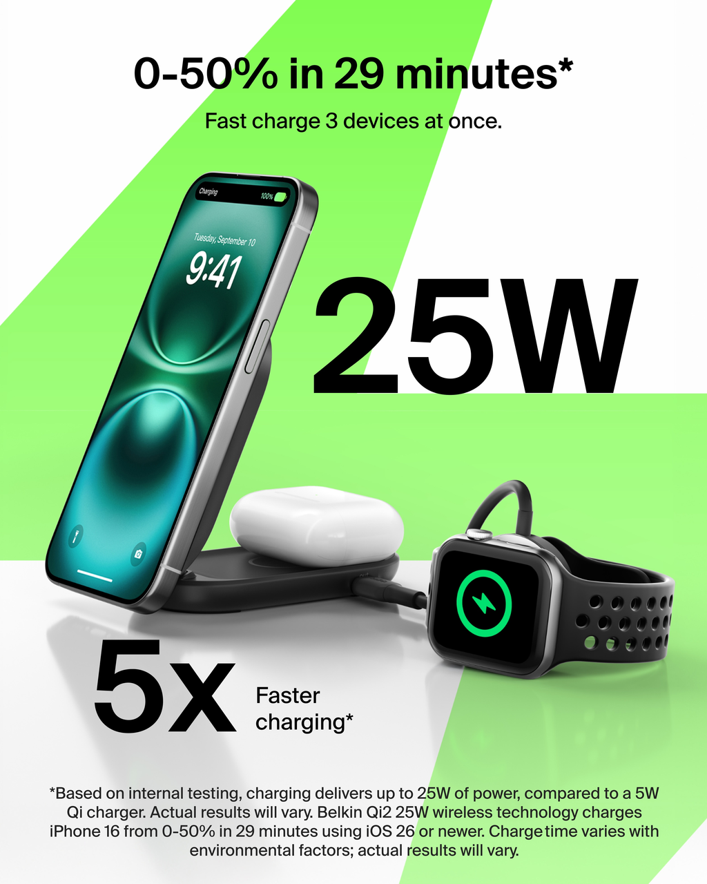 Belkin 2-in-1 Qi2 Wireless Charging Station 25W photo 2