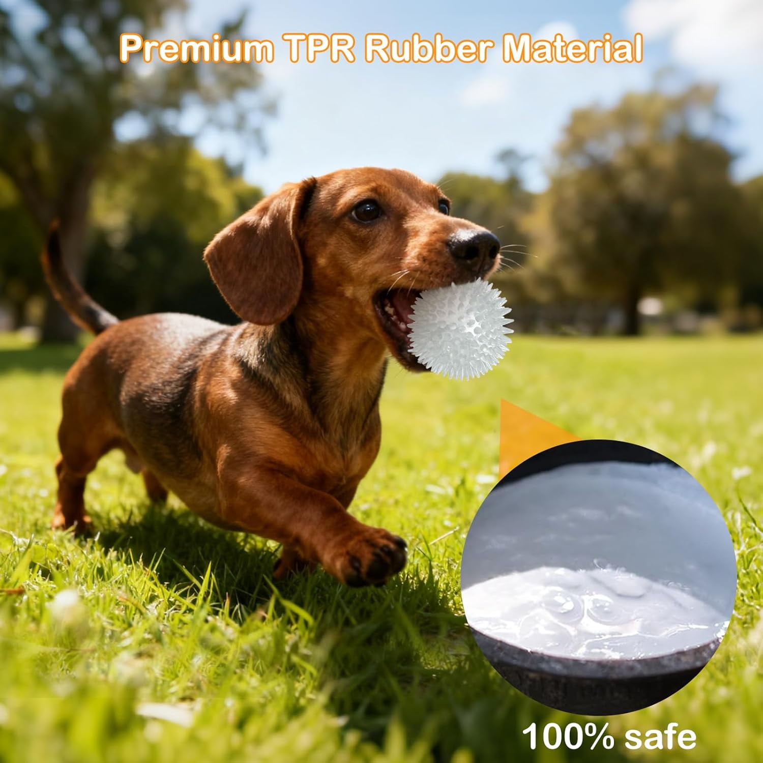 2.5 Inch 6 Pack Glowing Squeaky Ball for Dogs - Durable Rubber Spiky Balls for Small Dog, Bouncy Glow in the Dark Fetching Balls Indoors & Outdoors, Puppy Teething Chew & Training Toys