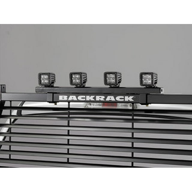 BackRack Headache Rack Light Mount 42005 Clamps Onto Headache Rack; Bar Style For Mounting 4 Lights; Black; Without Lights