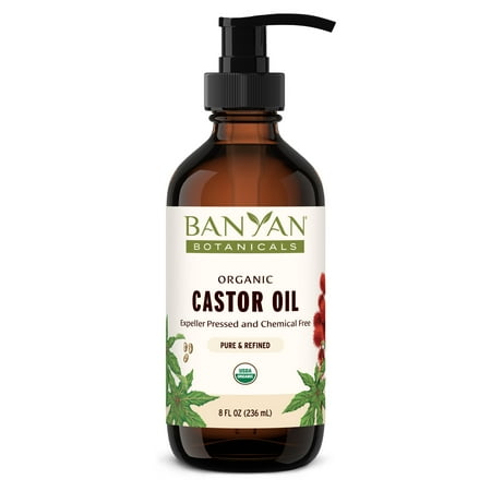 Banyan Botanicals Organic Castor Oil – Pure and Refined Castor Oil – For Face and Skin Care, Hair Care, and Natural Beauty – 8 oz – Non GMO, Hexane Free, Vegan, and Cruelty Free