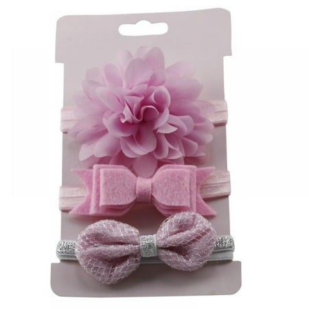 

Clearance!!3pcs/set Baby Girl Accessories Green Flower Headband Korean Style Bow knot Party Princess Dress Decoration