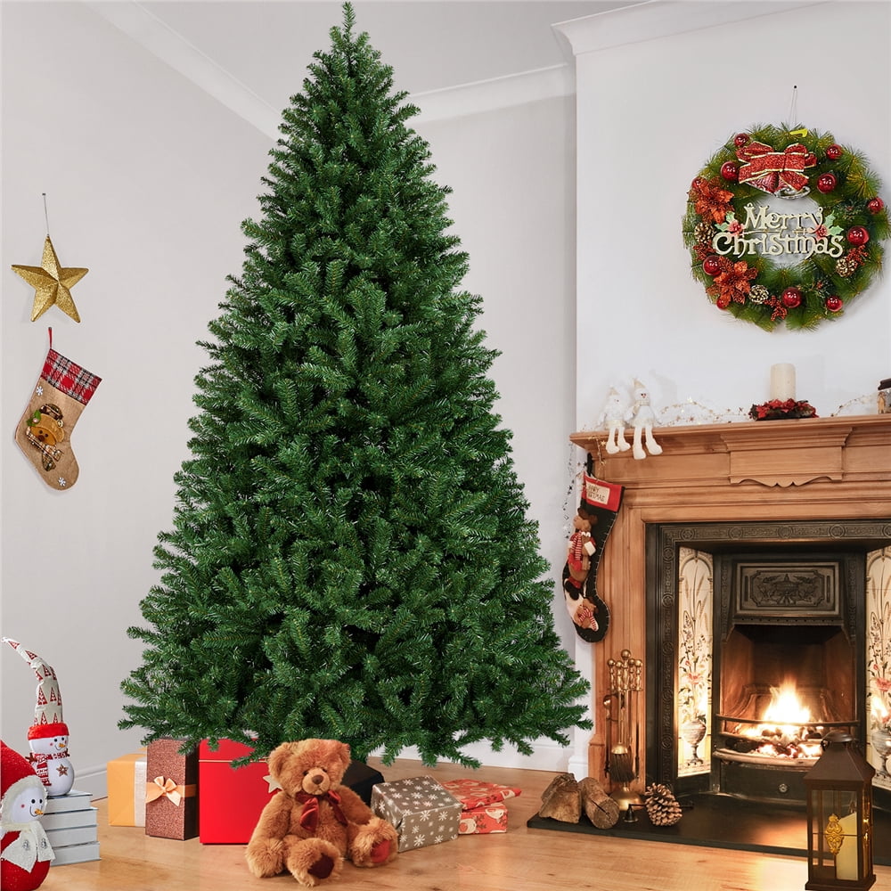 Alden Design 9ft Pre-Lit Christmas Tree with Warm Lights, Green