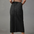 thumbnail image 3 of Jean Skirt For Women Denim Skirt With Pockets Mid High Waist Stretchy Bodycon Midi Skirts Skirt Plaid Long Pencil Skirts for Women Athletic Skirt Skirt Long Pleated Tennis Skirts for Women Scrub Skirt, 3 of 6