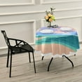 thumbnail image 7 of Dreamtimes Seashells Beach Round Tablecloth 60", Waterproof Tablecloth Stain Resistant and Wrinkle Decorative Patio Table Cloths for Kitchen Dinning Room Party Home Garden Picnic, 7 of 7