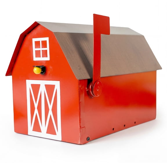 Made Easy Kit Metal Mailbox Animal Design - Red Farmhouse Fast Straight Forward Post Mounting Bracket Install
