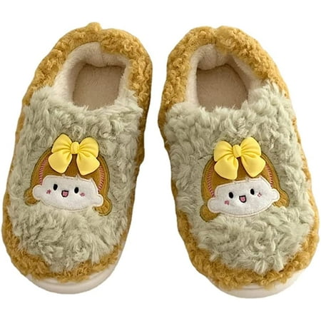 

CoCopeaunt Girls Slippers Fuzzy Slippers Women Kawaii Slippers Women Fluffy Warm Slippers
