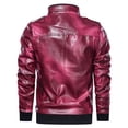thumbnail image 5 of Munlar Sequin Jacket- Fashion Pure Color Zipper Stand Collar Imitation Leather Lab Coat Men Christmas Winter Coat Clearance, 5 of 8