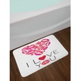 thumbnail image 2 of Love Bath Mat, Kisses Lipsticks Valentines Day Affection Pattern on Plain Backdrop, Plush Bathroom Decor Mat with Non Slip Backing, 29.5" X 17.5", White Magenta, by Ambesonne, 2 of 2