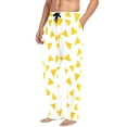 thumbnail image 5 of Cotton Mens PJ Pajama Pants Bottoms Waistband Sleepwear with Pockets Yellow Triangle, 5 of 7