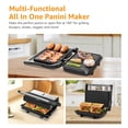 thumbnail image 3 of Panini Press Grill  1000w Sandwich Maker With Ceramic Non-stick Plates Opens 180 Degrees For Any Size Food 3-in-1 Electric Drip Spout & Locking Lid Sliver, 3 of 8
