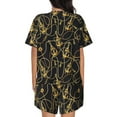 thumbnail image 4 of Womens Pajama Sets With Pocket, golden anchor chain navyblue Lounge Sets Short Sleeve Sleepwear PJ Sets for Women, 4 of 6