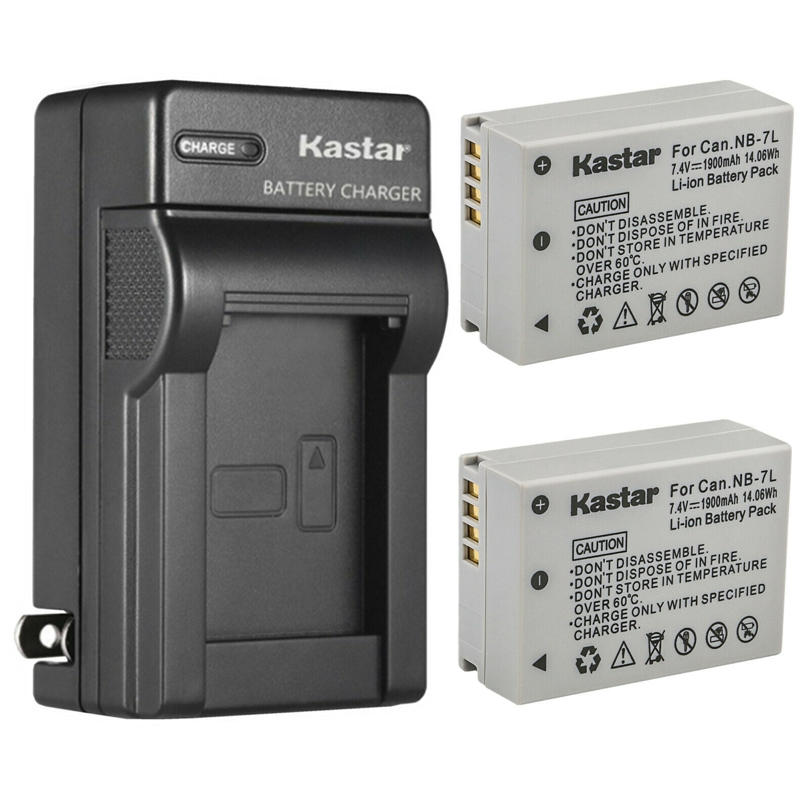 NB-7LH Battery Canon CB-2LZ CB-2LZE Charger PowerShot G12 PowerShot SX30IS Camera Canon PowerShot G11 PowerShot SX30 is Kastar 2-Pack Battery and AC Wall Charger Replacement for Canon NB-7L
