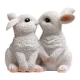 thumbnail image 2 of Baoblaze Bunny Rabbits Figurine Resin Decoration 10.5x9cm for Front Yard Multipurpose White, 2 of 8