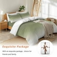 thumbnail image 7 of Sage Green Bedding Duvet Cover Set Queen Size 4 Pieces and Beige Ombre Color Gradient Bedding Set with Zipper Closure, 1 Comforter Cover 90x92 Inches 1 Flat Sheet & 2 Pillow Cases, 7 of 7