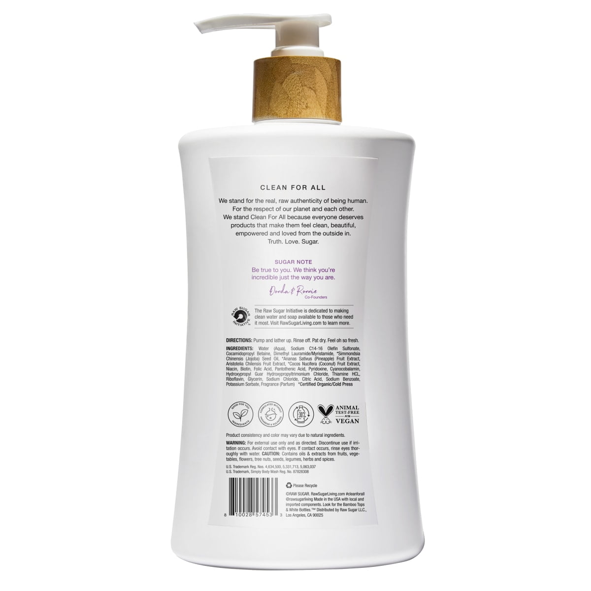 Raw Sugar Simply Body Wash, Pineapple + Maqui Berry + Coconut, 40 fl oz