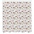 thumbnail image 2 of Ambesonne Dogs Shower Curtain, Veterinary Themed Cartoon Art, 69"Wx84"L, White and Multicolor, 2 of 4