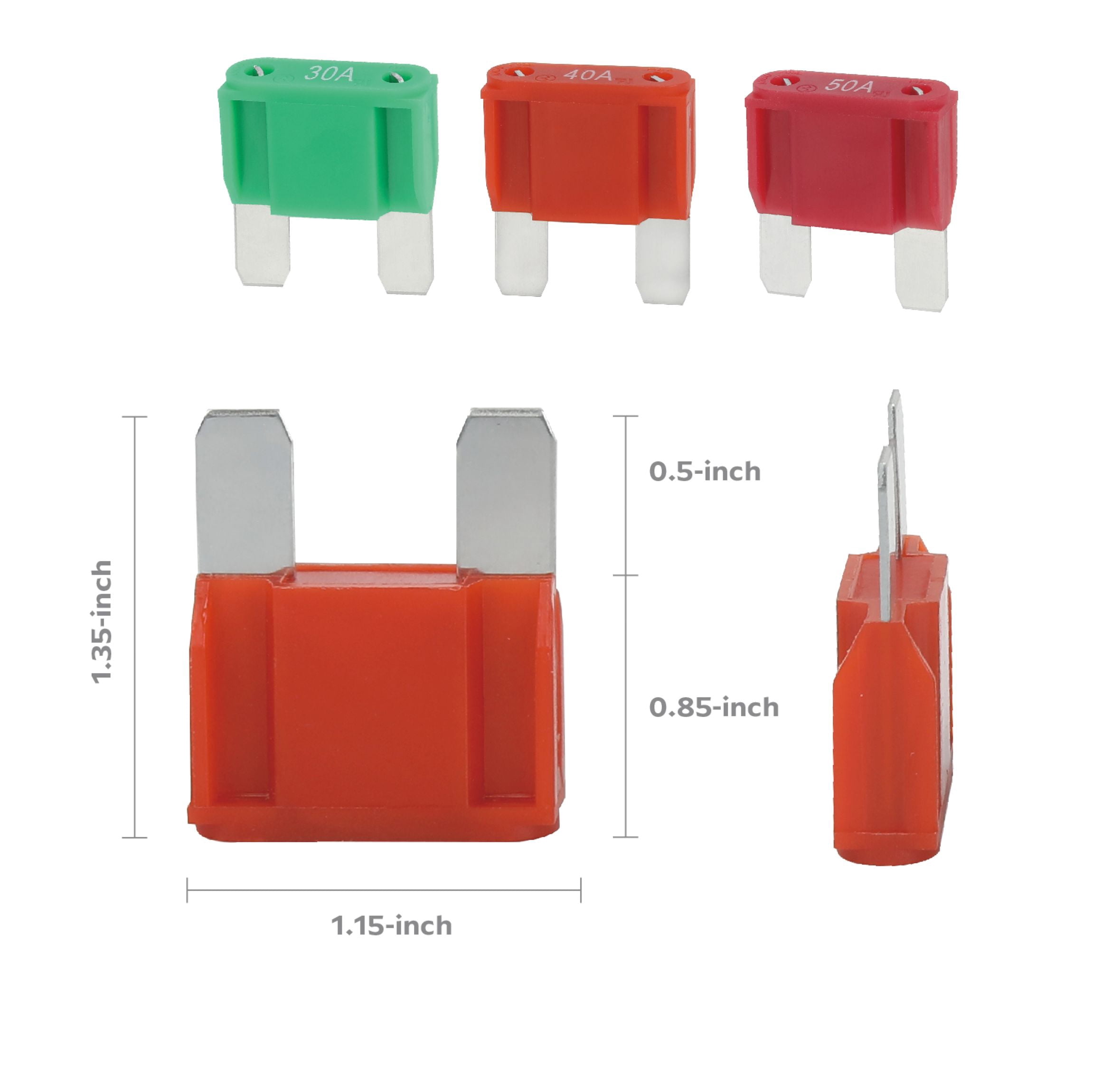 EverStart Maxi High-Power Fuse Assortment, UL Listed, Auto, Marine, and Electronic Applications, 3 Pieces