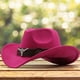 thumbnail image 3 of Sombrero de vaquero de decoración occidental, sombreros de fieltro térmicos novedosos, impermeables, cómodos, informales, sombrero de para Rosado Hugo Sombrero de vaquero, 3 of 10