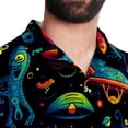 thumbnail image 5 of Alien Men's Short Sleeve Poplin Shirts, Casual Printed Button Down Tops for Summer Beach, Unisex with Spread Collar, 5 of 6
