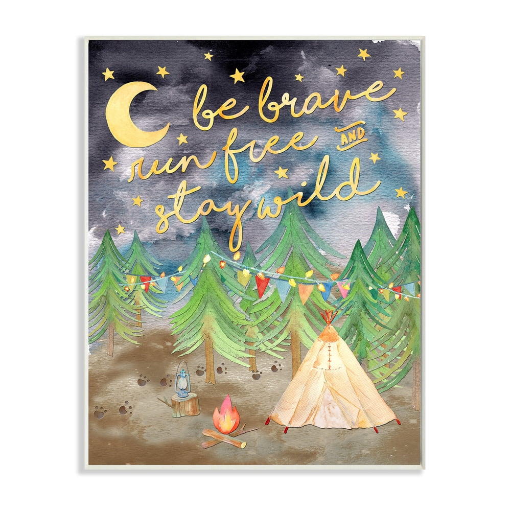 Stupell  'Be Brave Camping' Canvas Stretched Wall Art