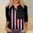 thumbnail image 2 of YDLCAFD Easter Women Casual V Neck Colorful Gradient Geometric Print Button Three Quarter Sleeve T Shirt, 2 of 4