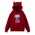 thumbnail image 4 of Pop cazadora para niña Demon Hunters Women's Fashion Cat-Ear Crop Top Hooded Sweatshirt （Red）, 4 of 4
