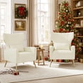 thumbnail image 3 of Daluvenix Velvet Accent Chair for Living Room, Modern Arm Chair with Pillow, Single Sofa Lounge Chair for Bedroom & Reading Room, Beige, 3 of 9