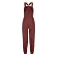 thumbnail image 6 of jjayotai Hiking Overalls for Women, Plain Adjustable Straps Cargo Long Pants Jumpsuits Casual Bib Rompers with Pockets Wine XXL, 6 of 7