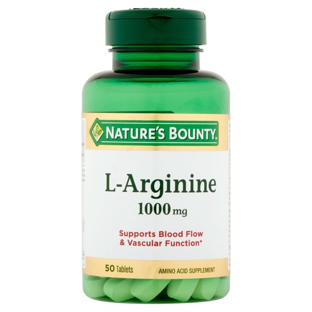 Nature S Bounty L Arginine 1000 Mg Capsules 50 Ct Walmart Com