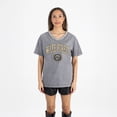 thumbnail image 4 of Women's Gameday Couture Gray Wake Forest Demon Deacons Iconic Edge Rhinestone V-Neck T-Shirt, 4 of 7