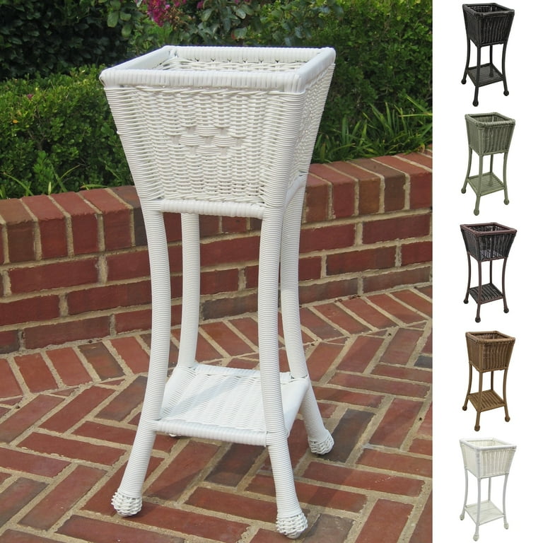 International Caravan PVC Resin Square Two-Tier Plant Stand International Caravan PVC Resin Square Two-Tier Plant Stand